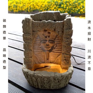 《圖坦卡門》古埃及庭園流水造景（附燈筒）